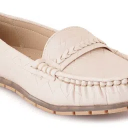 Scentra Women's Beige Casual Loafers image 4