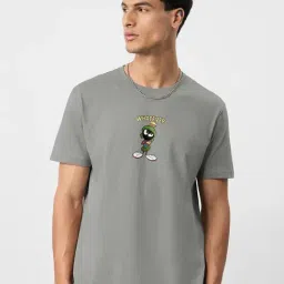 The Souled Store Grey Regular Fit Graphic T-Shirt-picture-36