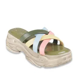 Catwalk Women's Wall St Boho Chic Multicolor Cross Strap Wedges-picture-31