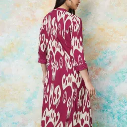 Melange By Lifestyle Pink Regular Fit Printed Kurtas image 2