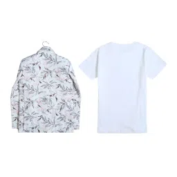 Cavio Kids Maroon Printed Full Sleeves T-Shirt with Blazer image 2