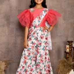 LilPicks Kids Pink & White Regular Fit Top Set image 1