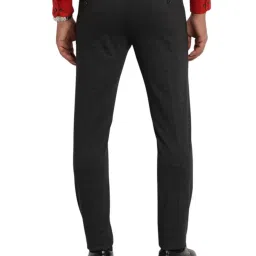 Turtle Charcoal Knitted Ultra Slim Fit Dobby Trousers image 2