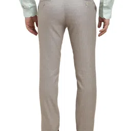 Turtle Grey Slim Fit Dobby Trousers image 2