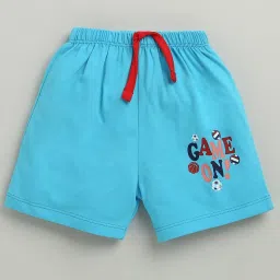 Bumzee Blue Cotton Printed Shorts for Boys image 2