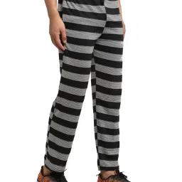 Vimal Jonney Black Regular Fit Striped Trackpants image 3