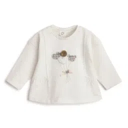 Chicco Girls White Regular Fit Emroidered T-Shirt-image-63
