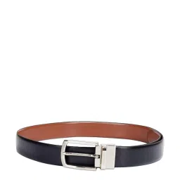United Colors of Benetton Larry Navy & Tan Leather Solid Reversible Belt image 2