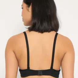 Clovia Black Cotton Regular Fit Bra image 2