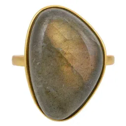 Tribe Amrapali Brown Labradorite Ring for Women - Medium image 3