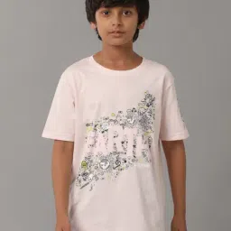 Under Fourteen Only Kids Peach Cotton Printed T-Shirt-picture-14