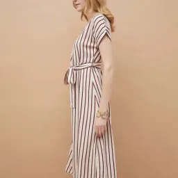 Fame Forever By Lifestyle Beige Regular Fit Striped Dress image 3
