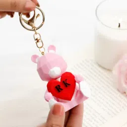 Teddy Love Personalized 3D Keychain image 1