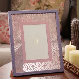 Pure Home and Living Purple Faux Leather Photo Frames-image-85