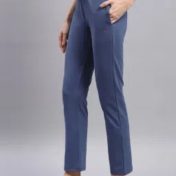 Monte Carlo Blue Cotton Blend Regular Fit Mid Rise Trackpants image 3