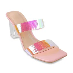 Mochi Women's Pink Casual Sandals image 2