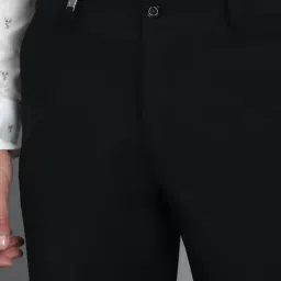 Louis Philippe Black Slim Fit Trousers image 4