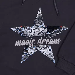 ZIAMA Kids Grey Sequence Full Sleeves Sweatshirt image 3