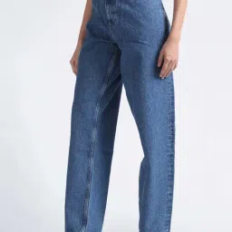 Calvin Klein Straight Denim Dark Lightly Washed Mid Rise Jeans-image-92