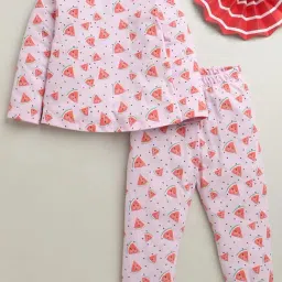 Bumzee Kids Pink Cotton Graphic Pyjama Sets-picture-34