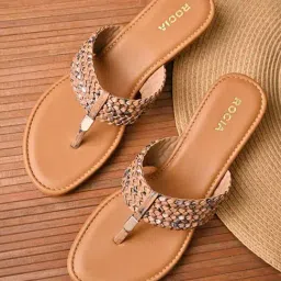 Rocia by Regal Women's Tan T-Strap Wedges-image-7