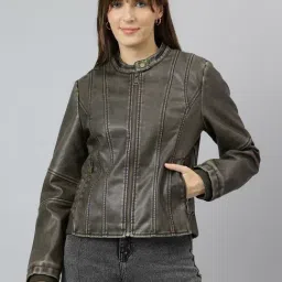 Latin Quarters Green Solid Casual Jacket-picture-43