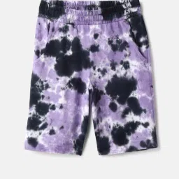 United Colors of Benetton Girls Purple & Black Cotton Printed Shorts-picture-46