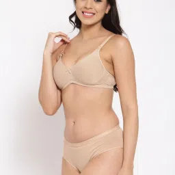 Inner Sense Beige Non Wired Padded Bra & Panty Set image 3