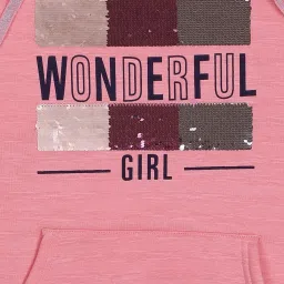 ZIAMA Kids Pink Embellished Full Sleeves Sweatshirt image 3