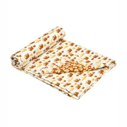 BLOCKS OF INDIA Kids Brown & White Animal Printed Cotton 150 GSM AC Room Single Bed Dohar-picture-35