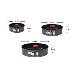 HAZEL Black Aluminium Non-Stick Coated Microwave Oven Safe Cake Mould - Set of 3 image 3