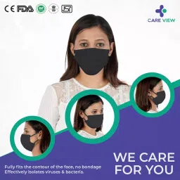 CARE VIEW CV-3PLY-BLACK-POUCH-200 Disposable Mask ( Pack of 200) image 4