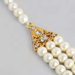 I Jewels Men Maroon & Green Gold-Plated Layered Necklace image 2