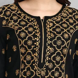 ADA Floral Embroidered Thread Work Cotton Kurta image 2