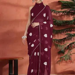 SANISA Embellished Embroidered Poly Georgette Designer Saree-picture-40