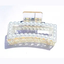 GOWRI TEX Women Set of 3 Hair Claw Clip with Pearls image 2