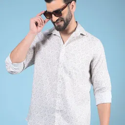 Crimsoune Club Men Classic Slim Fit Floral Opaque Printed Casual Shirt-image-85