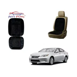 Auto Pearl Car Wooden Bead Seat Cushion with Black Velvet Border Compatible for Lexus Set of 2 Pcs-picture-34