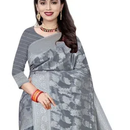 KALINI Woven Design Zari Pure Cotton Banarasi Saree image 2