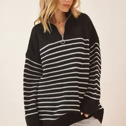 Happiness istanbul Women Striped Pullover image 4