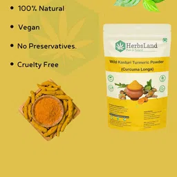 HerbsLand Set Of 2 Wild Turmeric & Multani Mitti Face Pack Powder - 100 g Each image 5