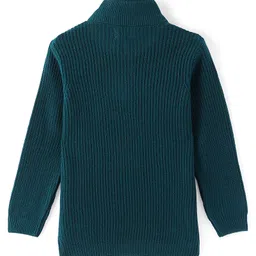 Honeyhap Premium Solid  Full Sleeves Sweater with Logo Design - Bottle Green image 2