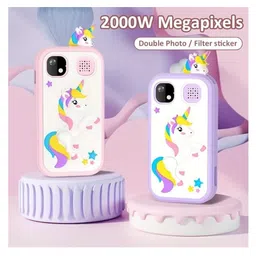 Happy Hues Kids Touchscreen Smartphone Toy with 2.4" Color Screen-1080P- MP3 Music Player- in Built Games & Wallpapers (Purple) image 2