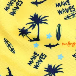 Babyhug Swimming Trunk Tropical Print - Yellow image 3