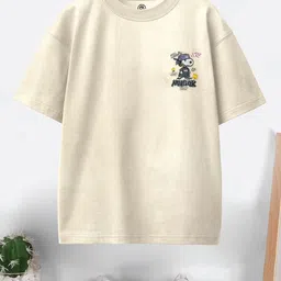 CODEZ Boys Pack Of 2 Printed Round Neck Drop-Shoulder Sleeves Cotton Oversized T-shirts image 5