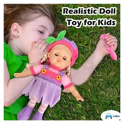 Bunie Realistic Doll Toy with Cute Dress and Accessories for Girls  Random Color image 4