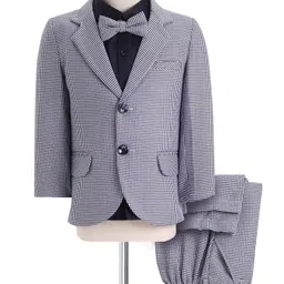 Mark & Mia Cotton Woven Full Sleeves Printed 3 Piece Party Suit With Bow - Grey image 4