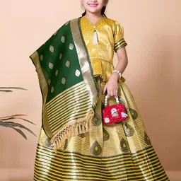 BAESD Girls Zari Ready to Wear Lehenga & Blouse With Dupatta image 5