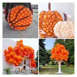 Funcart Orange Metallic Latex Balloons - Pack of 50 image 5