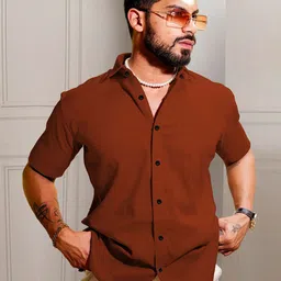 Moda Rapido Men Solid Spread Collar Casual Shirt-picture-39